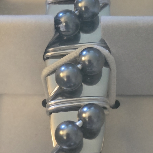 Wild Eye Designs New Cake Pie Server With Blue Gray Bead Handle and Swirls - Picture 4 of 8